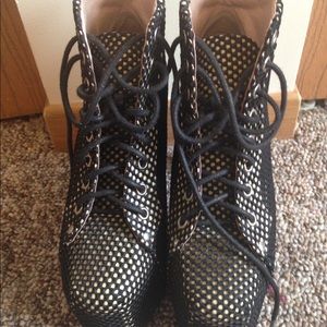 Jeffrey Campbell "Lita-Mesh" platform boots